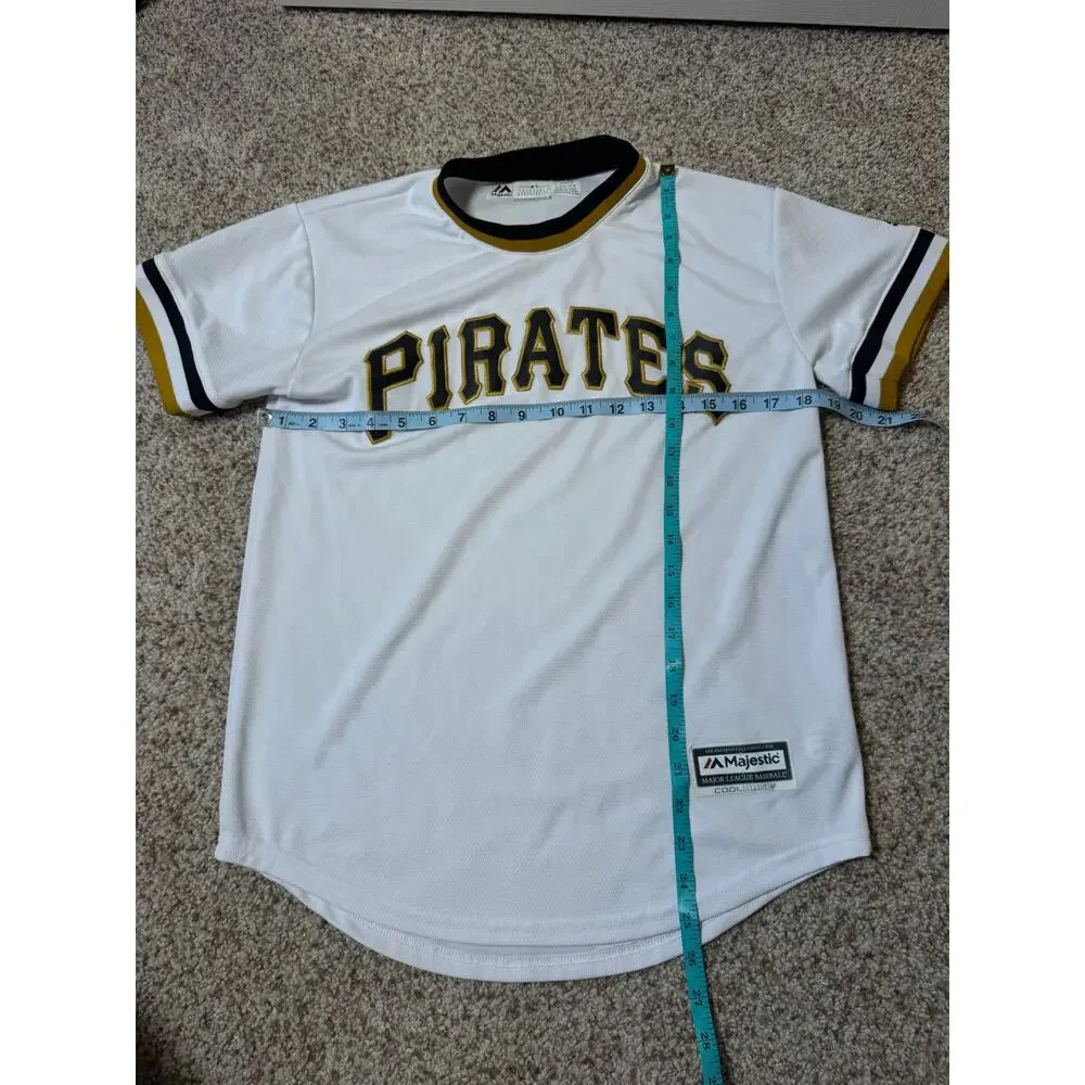 Pittsburgh Pirates Majestic Cool Base Youth L Baseball Jersey White Black MLB